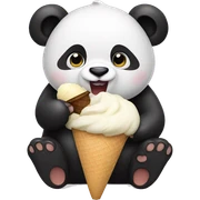 Panda eating ice cream sticker