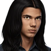male portrait with long hair sticker