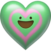pink and green heart  sticker