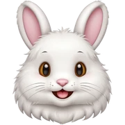 Create a cute bunny smiling cutely sticker