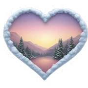 Heart shape with winter inside sticker