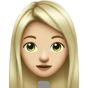 Teenager with bangs, almost long hair, a spiked septum piercing, green eyes, thin eyebrows, and fair skin. sticker