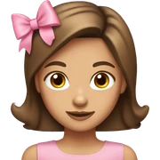 Brunette tan girl with brown eyes pink bow  sticker