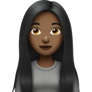 Girl with black long hair sticker
