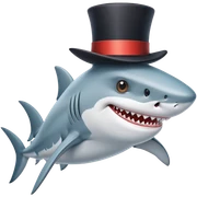 Shark with a top hat sticker