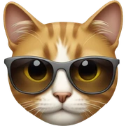 Cat with sunglasses sticker