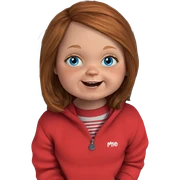 freckled girl with blue eyes sticker