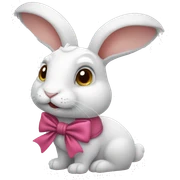 Rabbit with a bow sticker