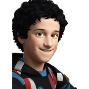 smiling boy with black hair sticker