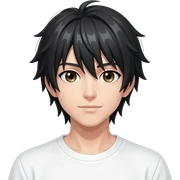 L der Anime Charakter von death note er hat schwarzr haare nd blond er hat braune augen sehr blasse haut weißes t-shirt eine person  sticker