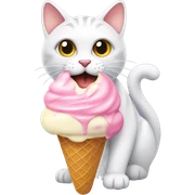 Cat eating ice cream  sticker