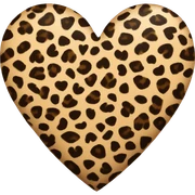 leopard print heart sticker
