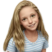 smiling girl in striped shirt sticker