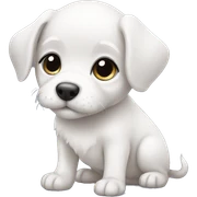 White small puppy sticker