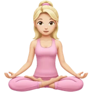 blonde yoga girl light pink clothes n sticker