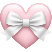 Pastel pink heart with white bow sticker