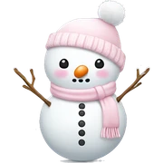 Cute white and light pink snowman sticker