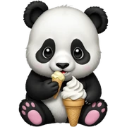 Panda eating ice cream sticker