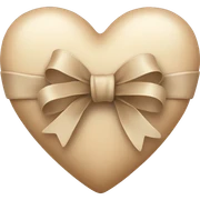 Beige heart with bow sticker
