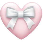 Pastel pink heart with white bow sticker