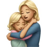 daughter huging mom sticker