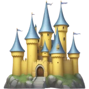 Yellow castle pastel sticker