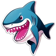 pink shark fabulous  sticker