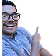 happy boy with glasses sticker