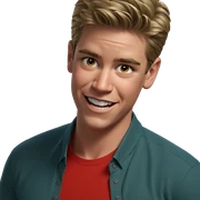 happy boy in red shirt sticker