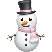 Cute white and light pink snowman sticker