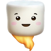Marshmallow with a face sticker