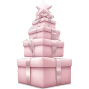 Light pink Christmas gifts under a white Christmas tree  sticker