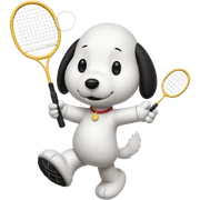SNOOPY jugador del bádminton jugando con una sola raqueta
 sticker