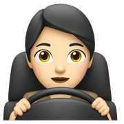 asian woman driving sticker