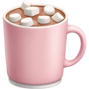 Light Pink mug of hot chocolate with marshmallows  sticker