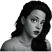 monochrome portrait of girl sticker