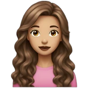 brown long hair,pinky lips girl sticker