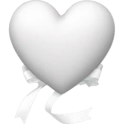 White heart with a ribbon sticker