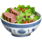 fine china bowl filled with salad and meat sticker