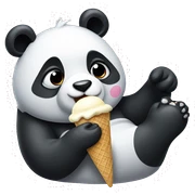 Panda eating ice cream sticker