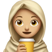 Blonde girl inside a blanket sipping coffee eyes closed sticker