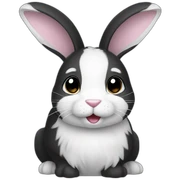 Black and white bunny sticker