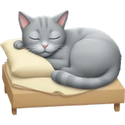 Grey cat sleeping sticker