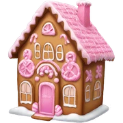 a pink gingerbread house sticker