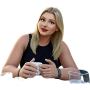 blonde girl enjoying tea outdoors sticker