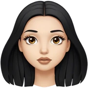 A girl with black long straight hair and brown eyes and full lips and long lashes sticker