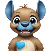 Stitch con un cuore azzurro  sticker