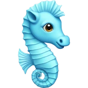 pastel blue seahorse sticker