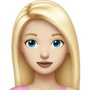 Pretty blonde girl with blue eyes light pink lips and very blonde straight hair sticker