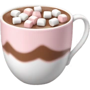 Light Pink mug of hot chocolate with marshmallows  sticker